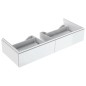 Geberit Xeno 2 - Meuble sous lavabo 1200 mm avec luminaire LED, 2 tiroirs, blanc poli 500.517.01.1