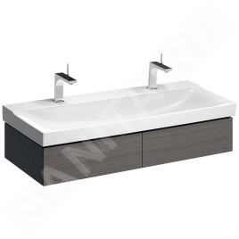 Geberit Xeno 2 - Meuble sous lavabo 1200 mm, avec luminaire LED, 2 tiroirs, gris 500.517.43.1