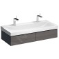 Geberit Xeno 2 - Meuble sous lavabo 1200 mm, avec luminaire LED, 2 tiroirs, gris 500.517.43.1