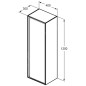 Ideal Standard Connect Air - Petite armoire haute 400x300x1.200 mm, blanc brillant/gris clair mat E0834KN