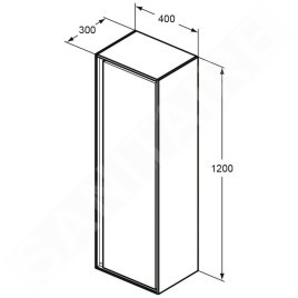 Ideal Standard Connect Air - Petite armoire haute 400x300x1.200 mm, blanc brillant/blanc mat E0834B2