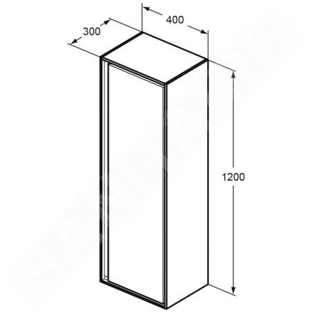 Ideal Standard Connect Air - Petite armoire haute 400x300x1.200 mm, brun mat/blanc mat E0834VY