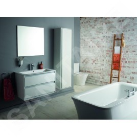 Ideal Standard Connect Air - Petite armoire haute 400x300x1.600 mm, blanc brillant/gris clair mat E0832KN