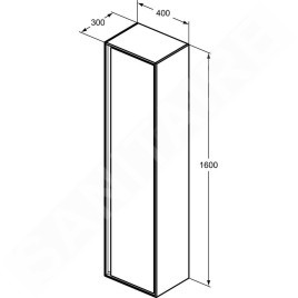 Ideal Standard Connect Air - Petite armoire haute 400x300x1.600 mm, brun mat/blanc mat E0832VY
