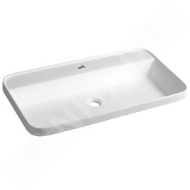 Sapho Lavabos - Vasque à poser 75x39 mm, sans trop-plein, trou de robinetterie, blanc mat BE775