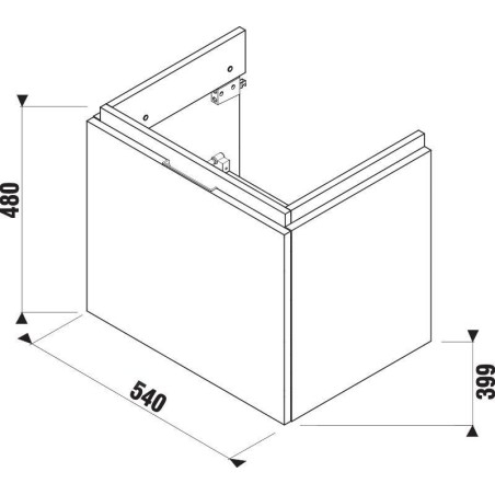 Jika Cubito - Meuble lavabo 540x480x399 mm, 1 tiroir, chêne H40J4223015191