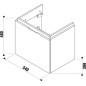 Jika Cubito - Meuble lavabo 540x480x399 mm, 1 tiroir, chêne H40J4223015191 Jika Cubito - Meuble lavabo 540x480x399 mm, 1 tiroir, chêne H40J4223015191