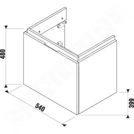 Jika Cubito - Meuble lavabo 540x480x399 mm, 1 tiroir, blanc H40J4223015001