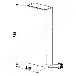 Jika Cubito - Armoire, 320x810x150 mm, porte gauche, chêne H43J4241105191