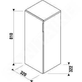 Jika Cubito - Armoire moyenne, 320x810x322 mm, porte à gauche, blanc H43J4211105001