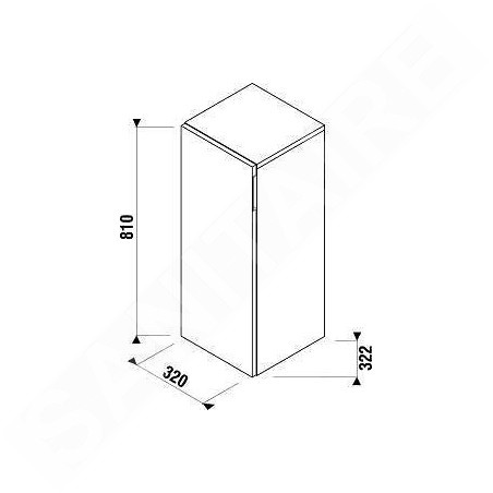 Jika Cubito - Armoire moyenne, 320x810x322 mm, porte à gauche, blanc H43J4211105001