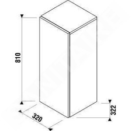 Jika Cubito - Armoire moyenne, 320x810x322 mm, porte à gauche, blanc H43J4211105001