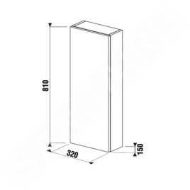 Jika Cubito - Armoire, 320x810x150 mm, porte à droite, blanc H43J4241205001