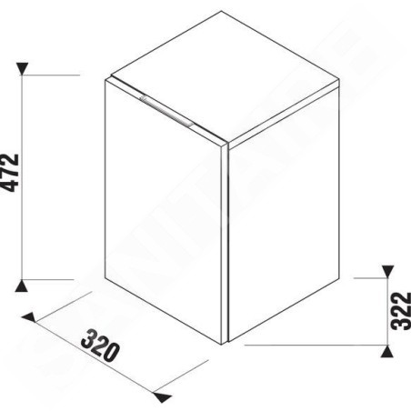 Jika Cubito - Meuble bas, 320x322x472 mm, charnières à gauche, chêne H43J4201105191