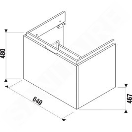 Jika Cubito - Meuble lavabo 640x480 mm, blanc H40J4243015001