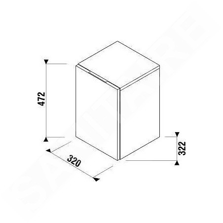 Jika Cubito - Meuble bas, 320x322x472 mm, charnières à droite, blanc H43J4201205001