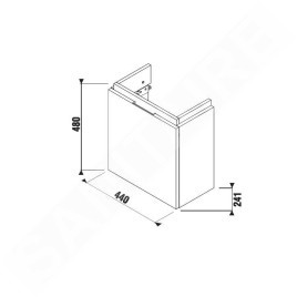 Jika Cubito - Meuble lavabo 440x480 mm, porte battante, blanc H40J4201005001