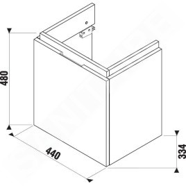Jika Cubito - Meuble lavabo 440x480 mm, 1 tiroir, blanc H40J4213015001
