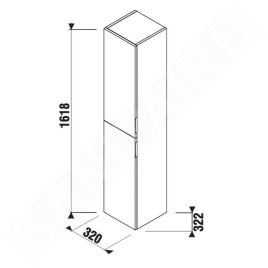 Jika Cubito - Armoire haute, 320x1618x322 mm, blanc H43J4222305001