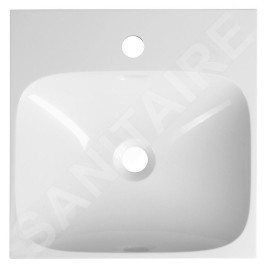Sapho Lavabos - Lave-main 40x40 mm, sans trop-plein, trou pour robinet, blanc EN040