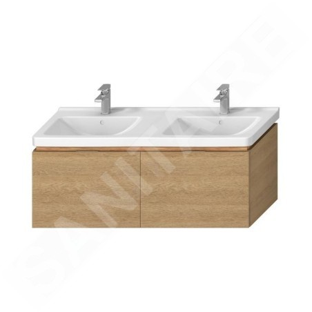 Jika Cubito - Meuble sous lavabo double 1280x480, chêne H40J4274015191