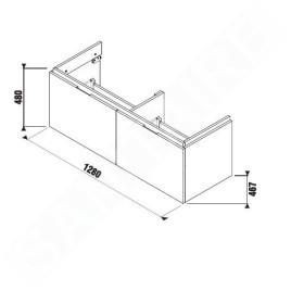 Jika Cubito - Meuble sous lavabo double 1280x480 mm, blanc H40J4274015001