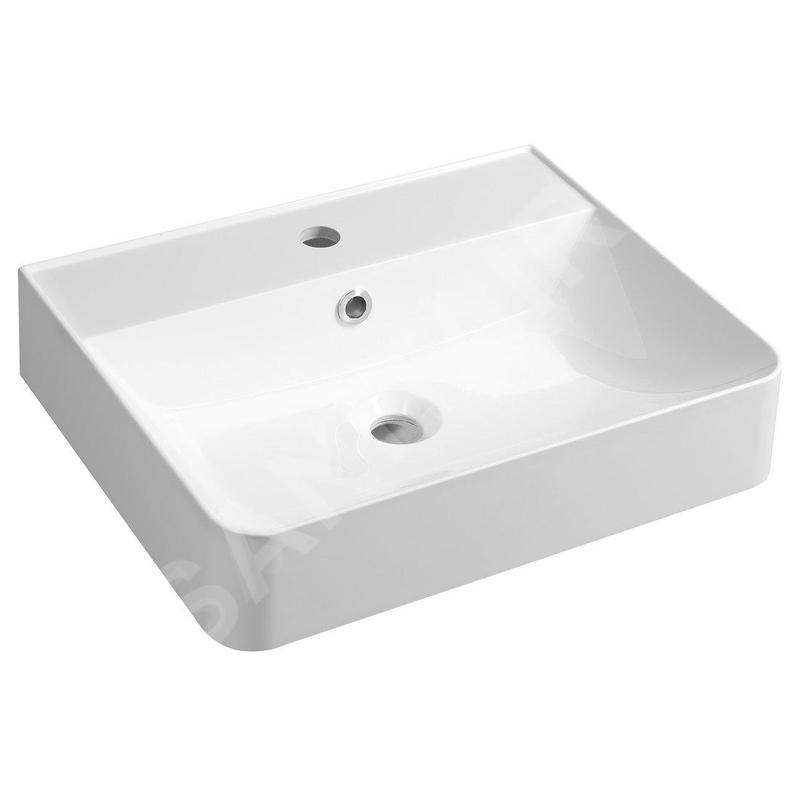 Sapho Lavabos - Lavabo 50x40 cm, avec trop-plein, trou pour robinetterie, blanc KV050 Sapho Lavabos - Lavabo 50x40 cm, avec trop-plein, trou pour robinetterie, blanc KV050
