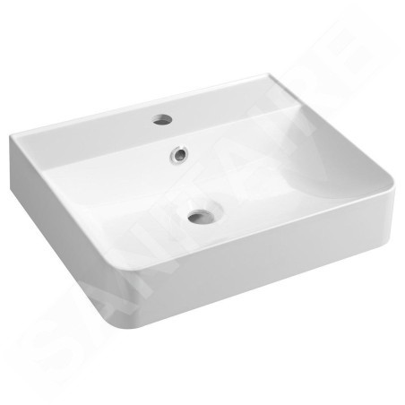 Sapho Lavabos - Lavabo 50x40 cm, avec trop-plein, trou pour robinetterie, blanc KV050