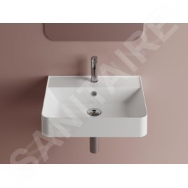 Sapho Lavabos - Lavabo 50x40 cm, avec trop-plein, trou pour robinetterie, blanc KV050