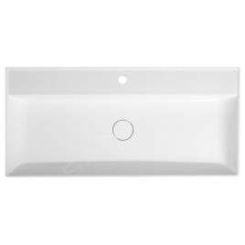 Sapho Lavabos - Lavabo 100x47 cm, sans trop-plein, trou pour robinet, blanc TW100