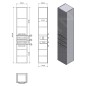 Aqualine Vega - Armoire 350x1840x310 mm, blanc VG185