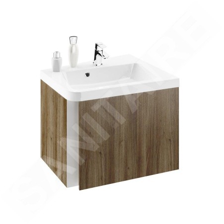 Ravak 10° - Meuble sous lavabo d'angle SD 550 R, 550x485x450 mm, droite, noyer foncé X000000744
