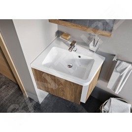 Ravak 10° - Meuble sous lavabo d'angle SD 650 R, 650x535x450 mm, droite, noyer foncé X000000750