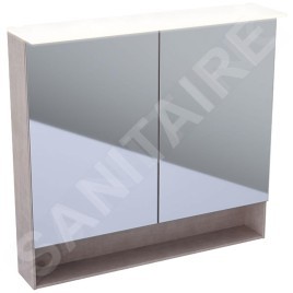 Geberit Acanto - Armoire de toilette avec miroir 890x830 mm avec éclairage LED, chêne mystique 500.646.00.2