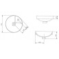 Cersanit Crea - Lavabo, diamètre 38 cm, avec trop-plein, trou pour robinetterie, blanc K114-002 Cersanit Crea - Lavabo, diamètre 38 cm, avec trop-plein, trou pour robinetterie, blanc K114-002