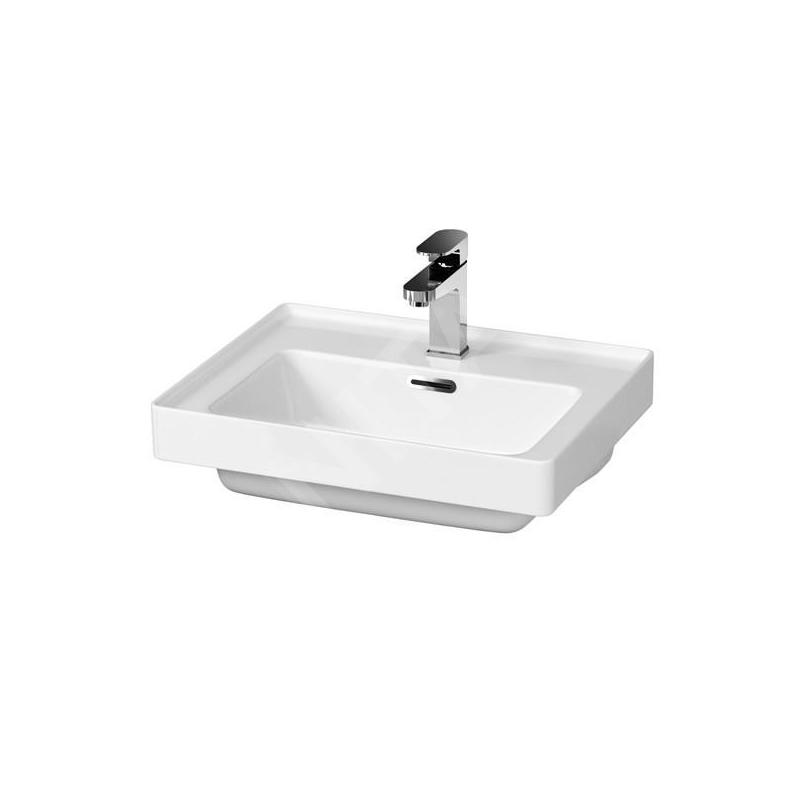 Cersanit Crea - Lavabo 51x40 cm, avec trop-plein, trou pour robinetterie, blanc K114-005 Cersanit Crea - Lavabo 51x40 cm, avec trop-plein, trou pour robinetterie, blanc K114-005