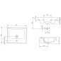 Cersanit Crea - Lavabo 51x40 cm, avec trop-plein, trou pour robinetterie, blanc K114-005 Cersanit Crea - Lavabo 51x40 cm, avec trop-plein, trou pour robinetterie, blanc K114-005
