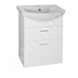 Aqualine Zoja - Meuble lavabo 508x740x299 mm, 2x tiroir, blanc 51051A