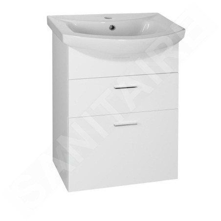 Aqualine Zoja - Meuble lavabo 508x740x299 mm, 2x tiroir, blanc 51051A