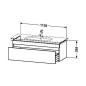 Duravit DuraStyle - Meuble sous lavabo 398x1130x448 mm, 1 tiroir, blanc brillant DS639502222