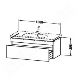 Duravit DuraStyle - Meuble sous lavabo 398x1000x453 mm, 1 tiroir, blanc brillant DS638502222