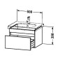Duravit DuraStyle - Meuble sous lavabo 398x600x453 mm, 1 tiroir, blanc brillant DS638302222