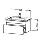 Duravit DuraStyle - Meuble sous lavabo 398x730x448 mm, 1 tiroir, blanc brillant DS638102222 Duravit DuraStyle - Meuble sous lavabo 398x730x448 mm, 1 tiroir, blanc brillant DS638102222