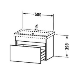 Duravit DuraStyle - Meuble sous lavabo 398x580x368 mm, 1 tiroir, blanc brillant DS637902222