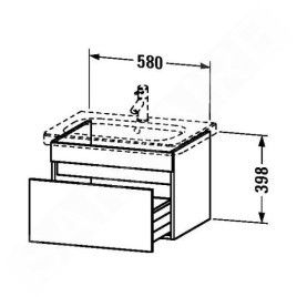 Duravit DuraStyle - Meuble sous lavabo  398x580x448 mm, 1 tiroir, blanc brillant DS638002222