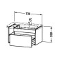 Duravit DuraStyle - Meuble sous lavabo 398x730x448 mm, 1 tiroir, blanc brillant DS639302222 Duravit DuraStyle - Meuble sous lavabo 398x730x448 mm, 1 tiroir, blanc brillant DS639302222