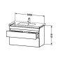 Duravit DuraStyle - Meuble sous lavabo 610x1000x453 mm, 2 tiroirs, blanc brillant DS648502222