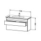 Duravit DuraStyle - Meuble sous lavabo 610x1130x448 mm, 2 tiroirs, blanc brillant DS649502222 Duravit DuraStyle - Meuble sous lavabo 610x1130x448 mm, 2 tiroirs, blanc brillant DS649502222