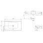 Cersanit Crea - Lavabo 101x46 cm, avec trop-plein, trou pour robinetterie, blanc K114-018 Cersanit Crea - Lavabo 101x46 cm, avec trop-plein, trou pour robinetterie, blanc K114-018