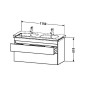 Duravit DuraStyle - Meuble sous lavabo 610x1150x453 mm, 2 tiroirs, blanc brillant DS648602222 Duravit DuraStyle - Meuble sous lavabo 610x1150x453 mm, 2 tiroirs, blanc brillant DS648602222